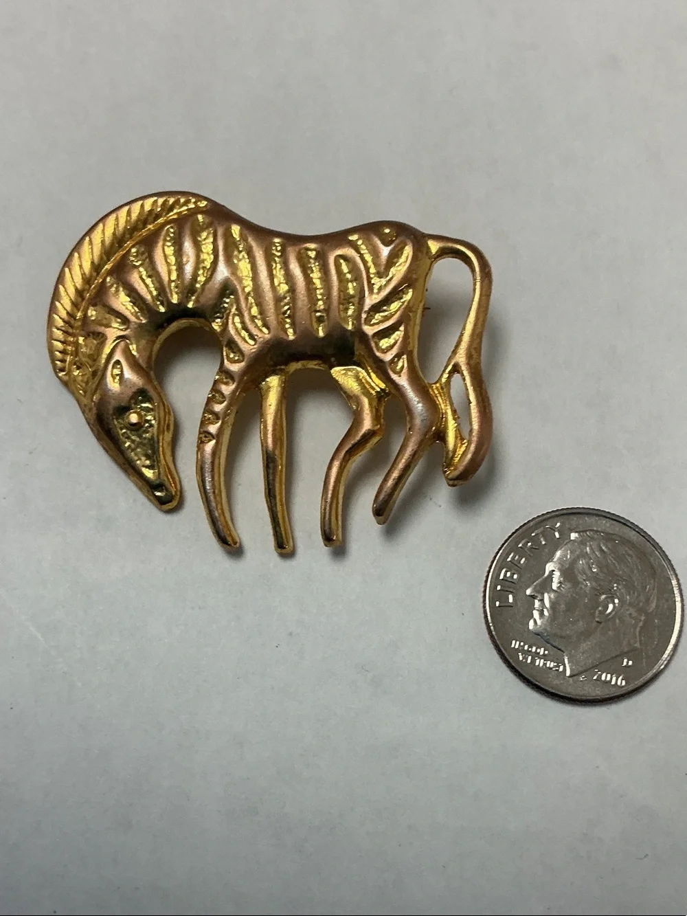 Vintage Zebra Brooche Goldtone